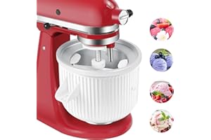 GLINK Ice Cream Maker Attachment for KitchenAid Stand Mixer, Compatible with Kitchenaid 4.5-5Qt Stand Mixer and 5-6Qt Bowl-Lif, 2-Quart Frozen Yogurt/Ice Cream/Sorbet Gelato Maker