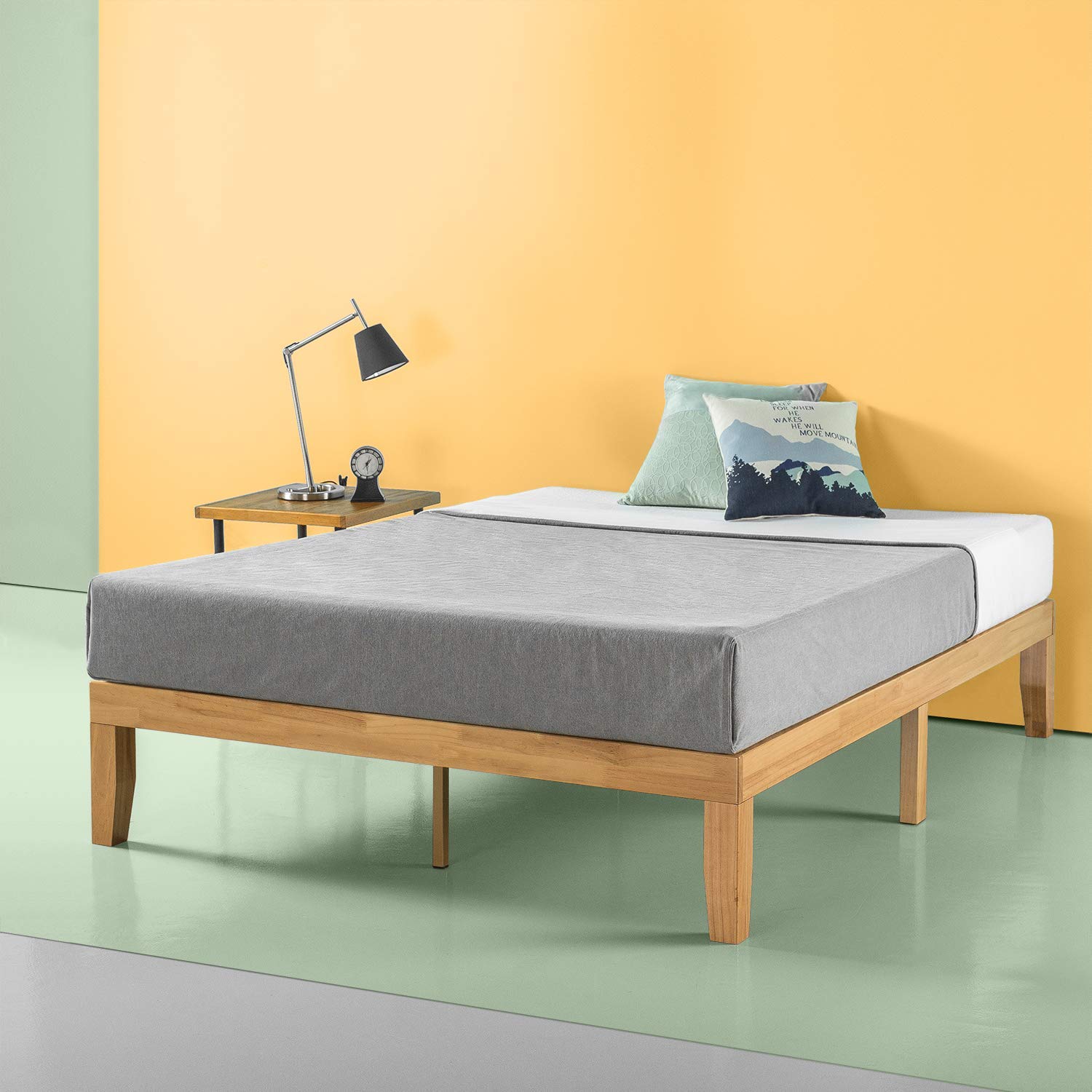 Best Zinus Queen Bed Frame Natural Wood Finish