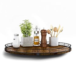 Farmhouse Oak 18" Lazy Susan Turntable Organizer