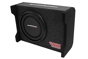 Audiobahn TQ10DF 10" 1200W Car / Truck Shallow Mount Down Firing Slim Loaded Box Thin Flat Enclosed Subwoofer Bass 5/8" MDF Air-Tight Sealed Enclosure