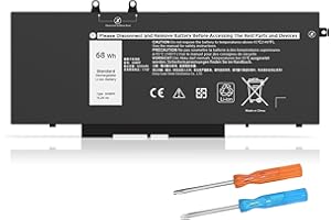 VNYUNQWE 68Wh 3HWPP Laptop Battery Replacement for Dell Latitude 5401 5410 5411 5501 5510 5511 Precision 3541 3551 Inspiron 7706 2-in-1, 17 7500/7506 2-in-1 Black 10X1J N2NLL 1VY7F 451-BCMN 15.2V