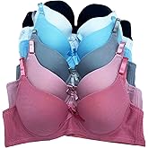 Iheyi 6 Pieces Women's Wired Basic Plain Light Regular Padding Everyday Bra
