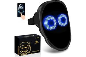 MEGOO Led Mask with Bluetooth Programmable App,Shining Led Light Up Face Mask for Adult Kid Halloween Masquerade Party