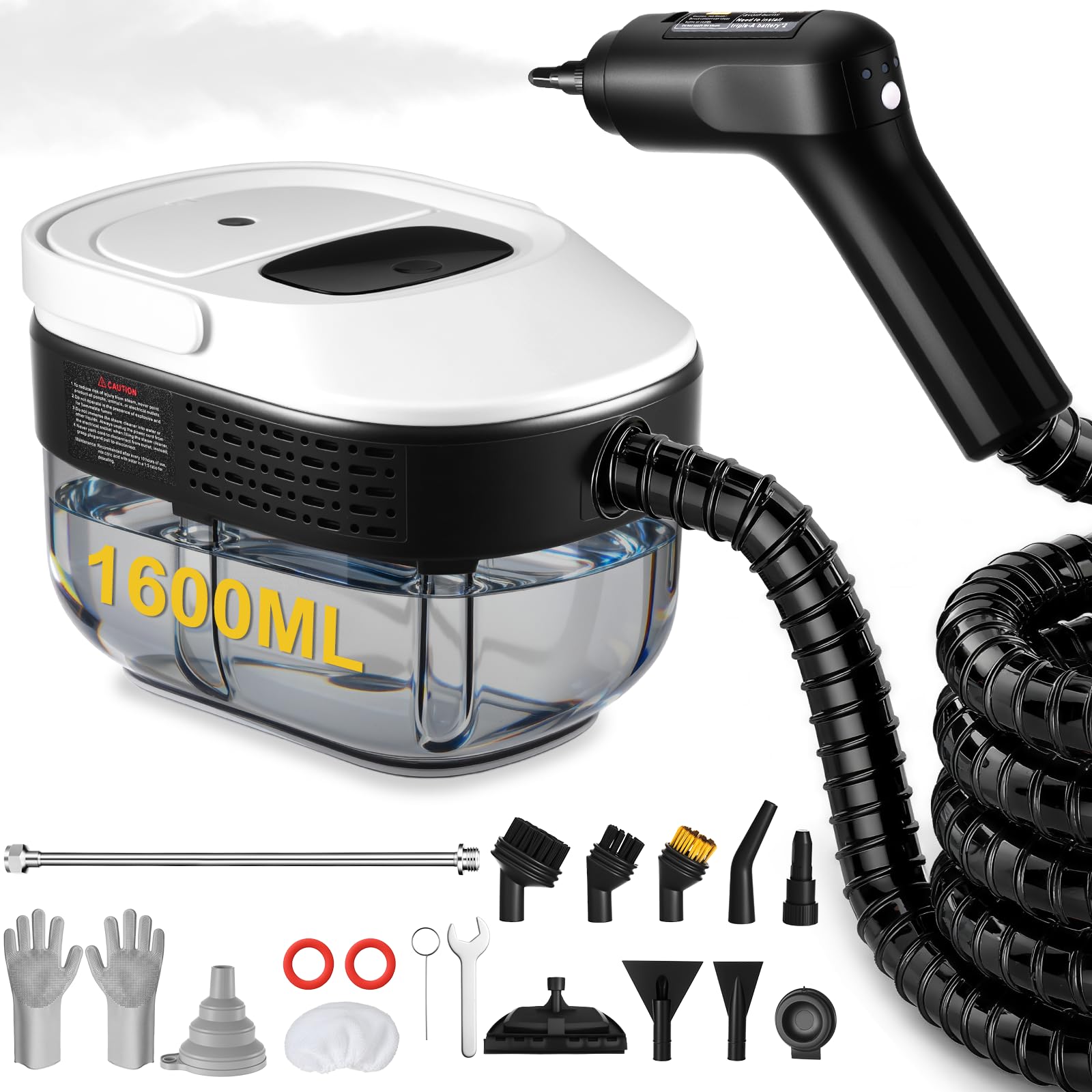 Photo 1 of 2500W Portable Handheld Steam Cleaner,54oz Large Capacity,3-Level Adjustable Handle,15s Fast Heating Steamer for Cleaning with 20 Pcs Accessories,Plug-and-Play Steam Cleaner for Home,Car,Kitchen,More