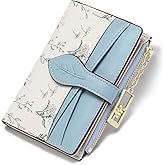 GAEKEAO Small Wallets for Women RFID Blocking Bifold Floral Vegan Leather Wallet Card Holder with Zipper Pocket ID Window
