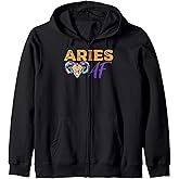 Aries AF Zodiac Sign Astrological Horoscope Constellation Zip Hoodie