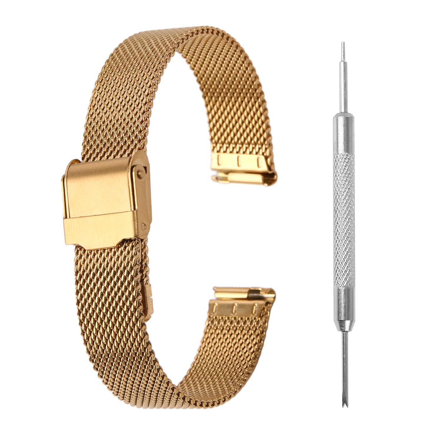 Winfox Stainless Steel Mesh Watch Band for Men
