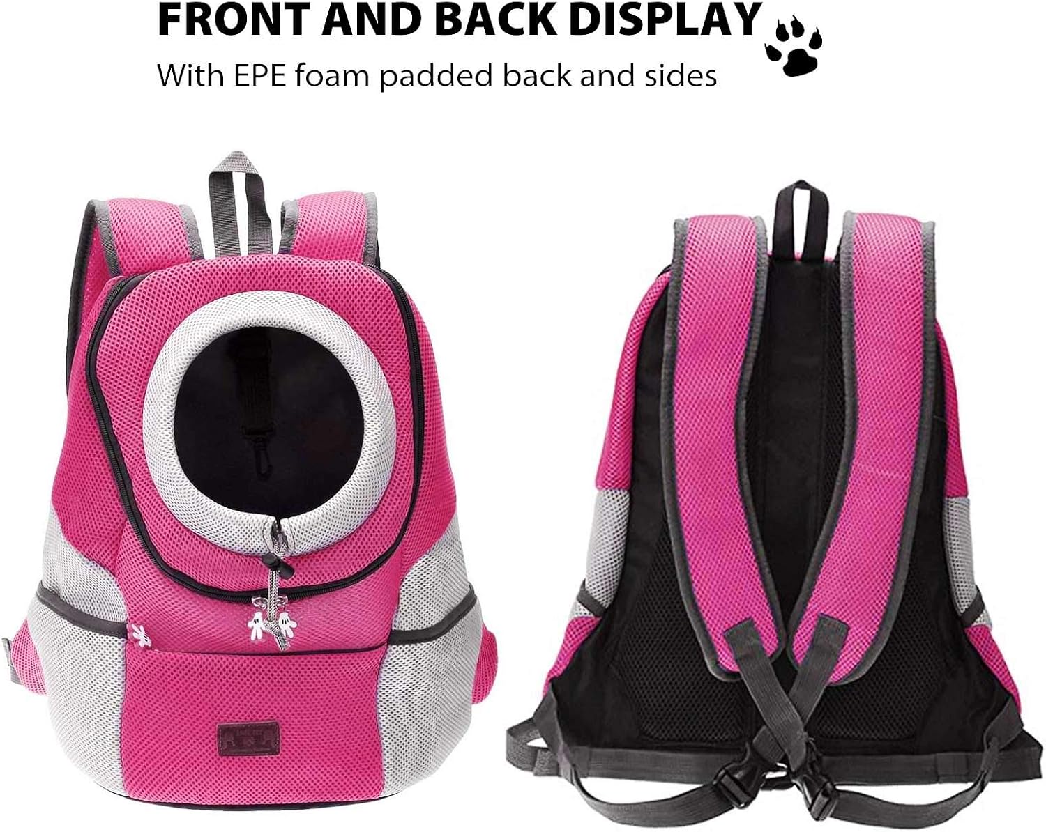 PETCUTE Breathable Pet Carrier Backpack for Small Dogs Cat Up to 6.8KG,Hands-Free Pet Travel Bag with Head-Out Design and Waterproof Bottom,Adjustable Cat Backpack for Hiking & Travel,Pink,L - Image 3