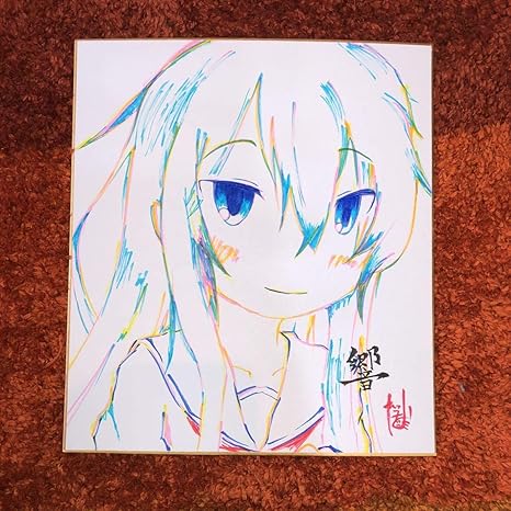 Amazon 手書きイラスト 筆ペンパステルカラー風 艦これ 響 アニメ