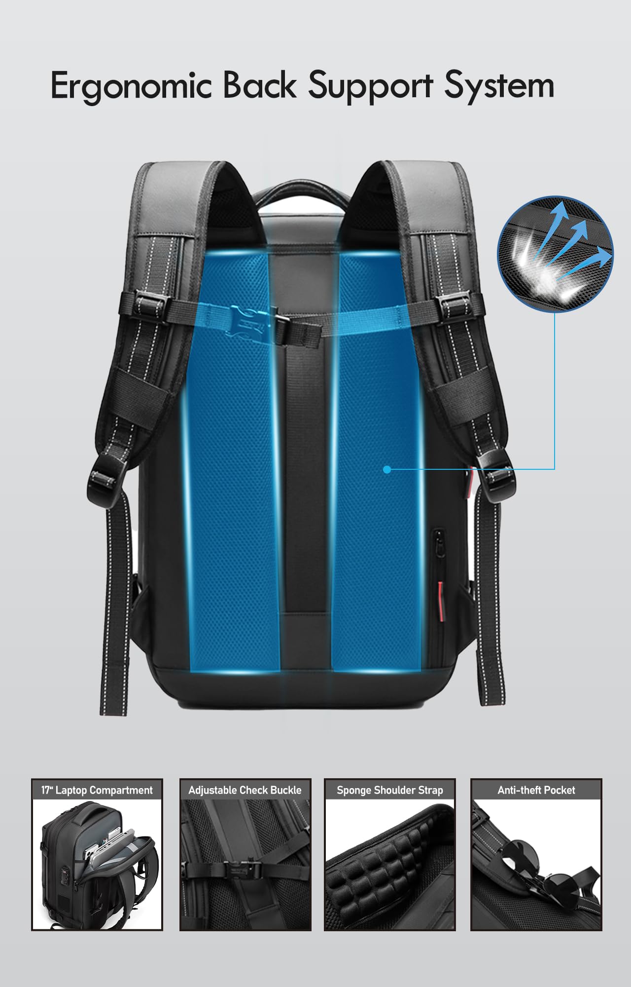 IKYWT Vacuum Seal Backpack Travel with Built-in Pump 80L Expandable Travel Backpack with Vacuum System, TSA Lock Water Resistant Carry-On Backpack