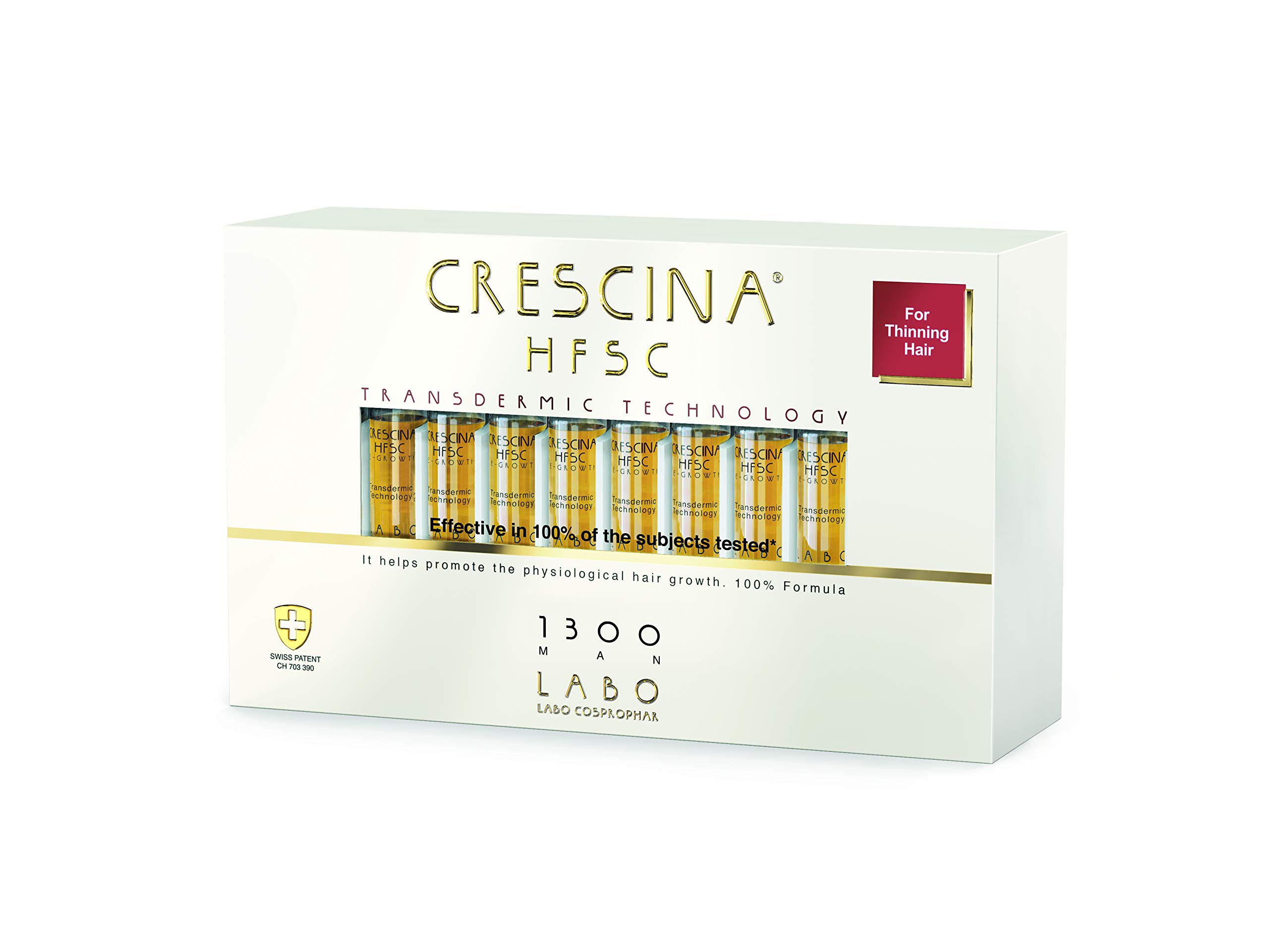 Crescina HFSC Transdermic Technology Physiological Hair Growth 1300 Men 20 Vials