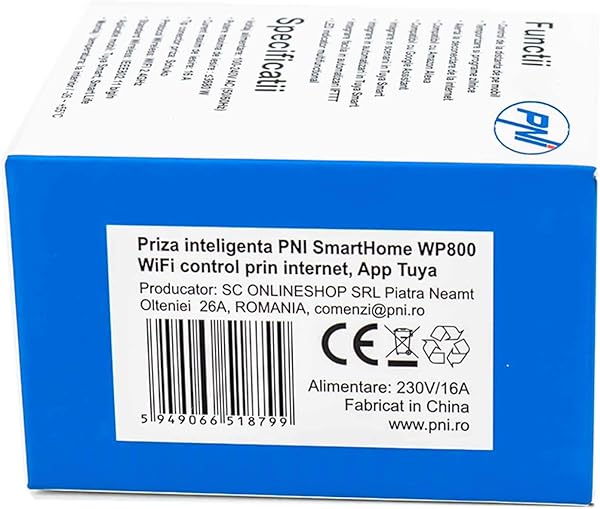 Enchufe inteligente Control de Internet WiFi PNI SmartHome WP800 aplicacin Tuya Smart compatible con Amazon Alexa y Google Home
