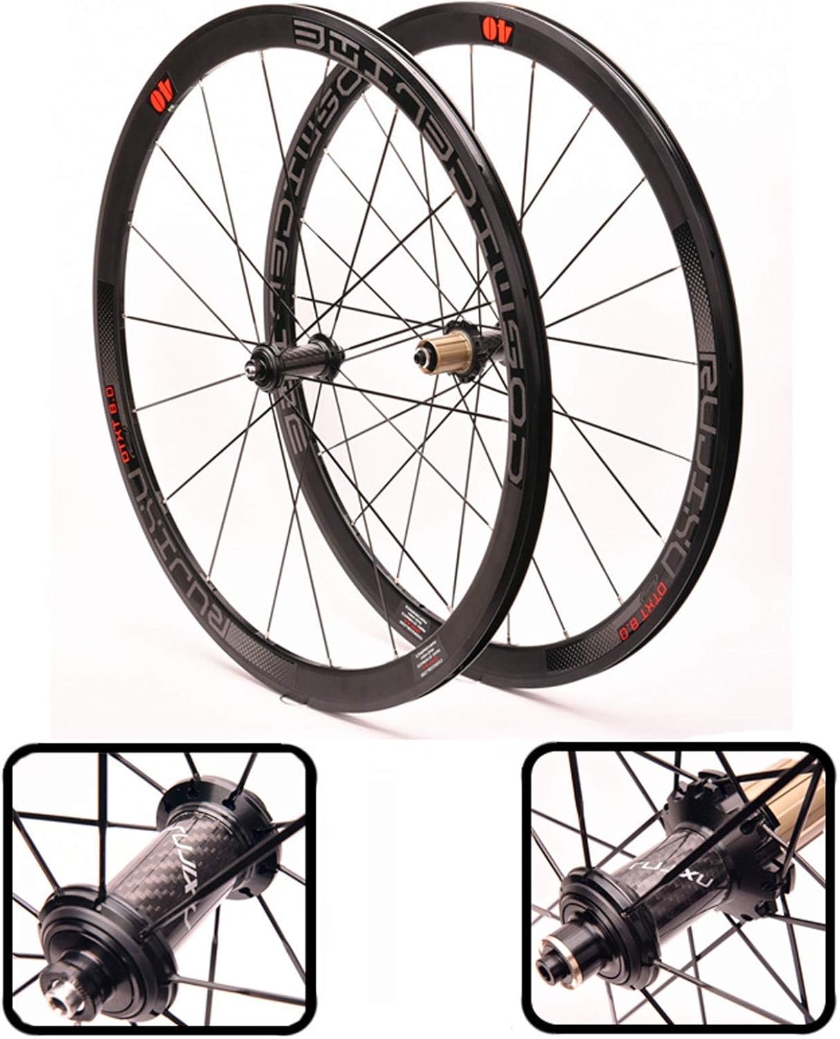 700C Road Bike Wheelset UltraLight Carbon Fiber Front Rear Double Wall