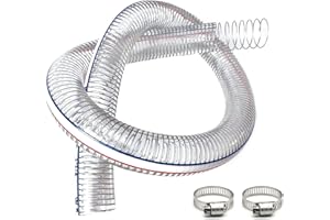 PEISONGFEI 1 1/4 Inch ID x 1 1/2 Inch OD Heavy-Duty Steel Wire Suction PVC Flexible Tubing High Pressure UV Chemical Resistant Thick Vinyl Hose Tube, 3FT