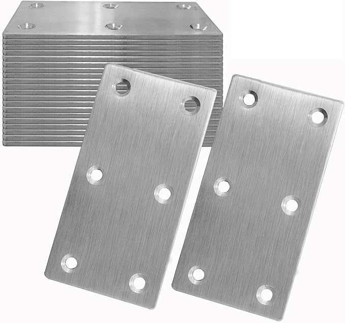 20Pcs Stainless Steel Flat Bracket Mending Plate, 4"x2