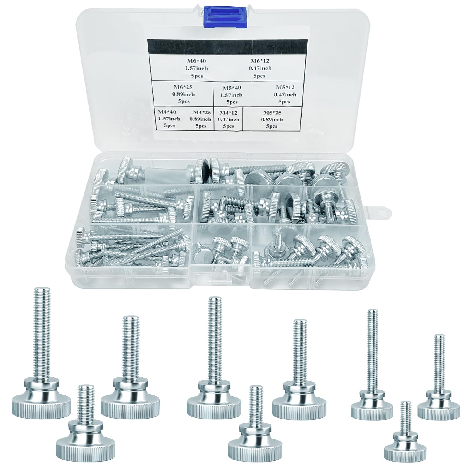 Zinc Alloy Knurled Thumb Screw M4-M6 (12/25/40mm) for Household Appliances Tripod Clamping Screw