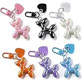 Molybdix 6PCS Cute Jelly Balloon Dog Keychains for Women, Girls Kawaii key ring Car Keys Bag Handbag Backpack Purse Charm