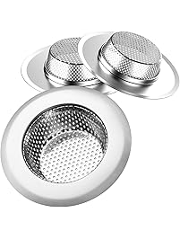 Helect 3-Pack Kitchen Sink Strainer Stainless Steel Drain Filter Strainer with Large Wide Rim 4.5" for Kitchen Sinks