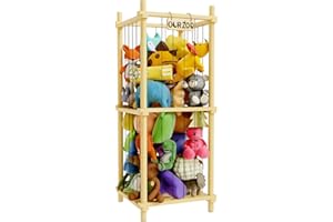 HAIDAIYA Stuffed Animal Zoo Storage Cage Wooden, Wood Large Stuffed Animal Storage Basket, Toy Storage for Big Stuffed Animals, Large Toy Chest for Kids Girls Boys Toy Organizer Holder