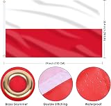 AhfuLife Poland Flag 5ft x 3ft Double Sided Polyester with Brass Eyelets view 2