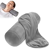 FdcZeyxior 2 Pack Round Neck Pillow Soft Bolster Pillow Covers with Hidden Zipper Neck Roll Pillows Cases Necks Roll Pillowcase Breathable Cylinder Pillows for Cylindrical Cushion, 18 X 6 Inch (Gray)