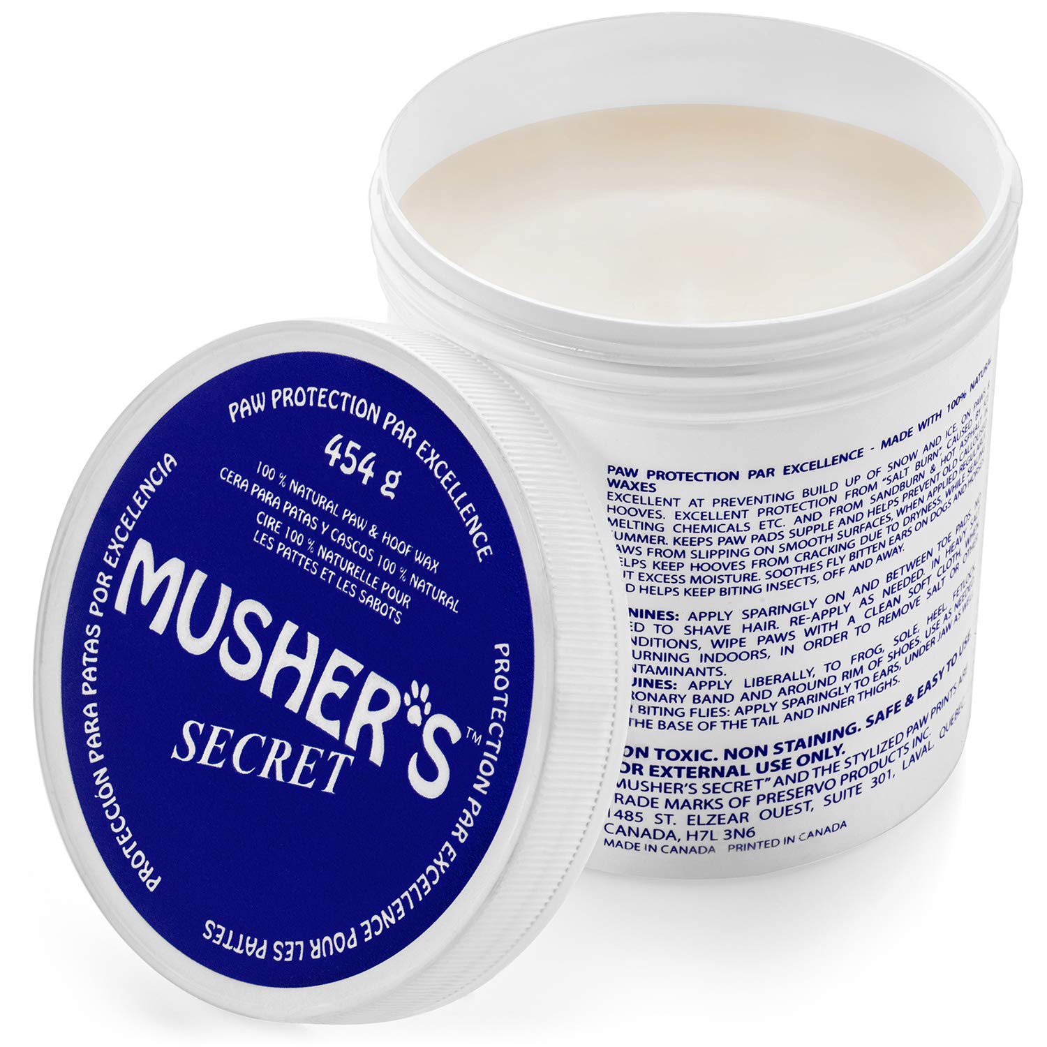 Musher's Secret Paw Protection Wax - Dog Paw Balm Or Nose Balm, Ideal For Pet First Aid Kit, 454 Grams