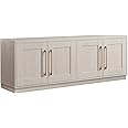 Henn&Hart Rectangular TV Stand for TV's up to 75" in Alder White, for Home, Living Room, Bedroom, Entertainment Room, Office