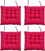 DKIEI Seat Pads for Dining Chairs 4 pcs 40x40cm Magenta Thick Cushions
