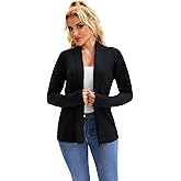 Women’s Open Front Cardigan, Soft Knit Ribbed Long Sleeve Sweater for Work Casual Travel Daily Outfits