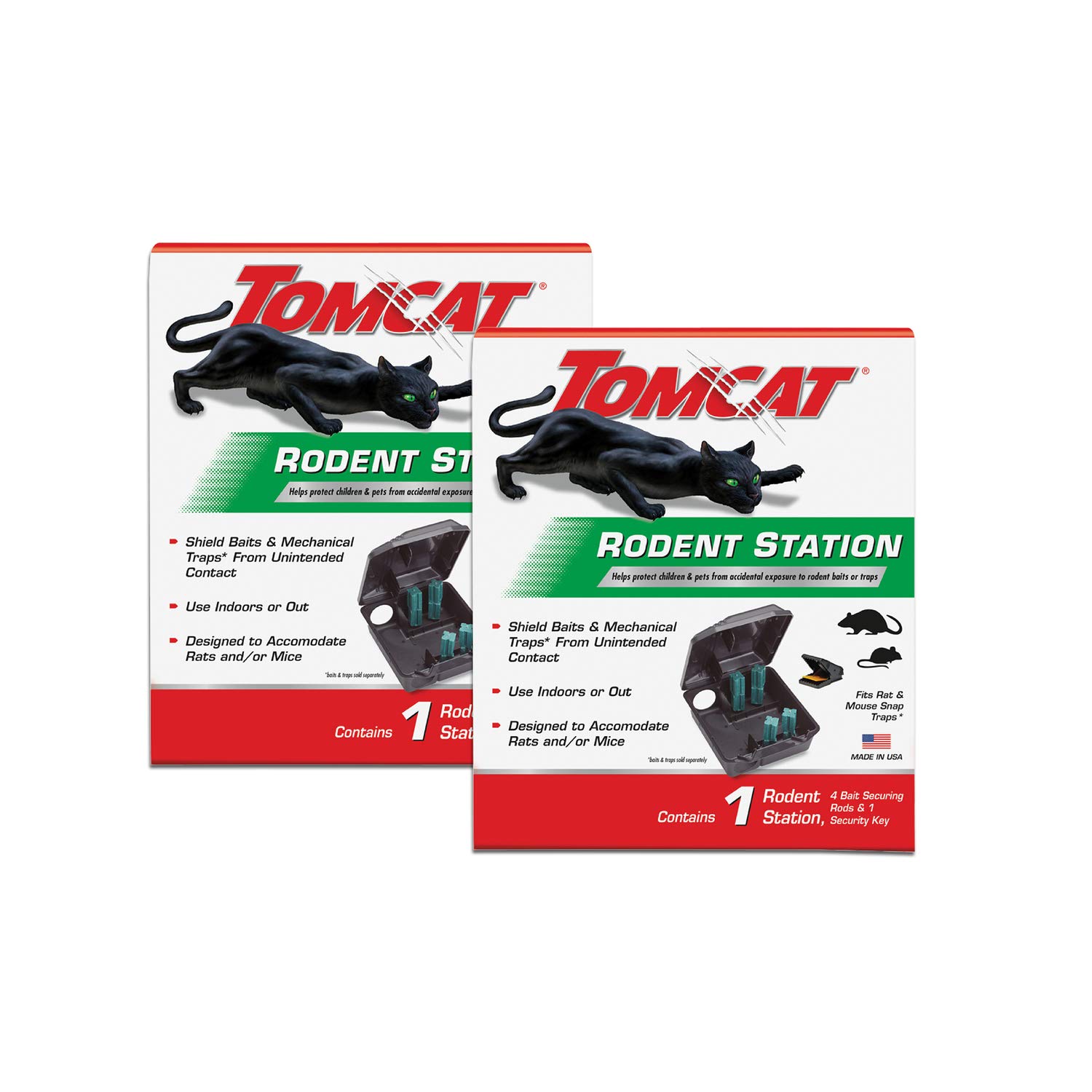 Photo 1 of **MISSING PARTS**
Tomcat Rodent Station, Each Box Includes 1 Rodent Station with 4 Bait Securing Rods and 1 Security Key, Use Indoors or Outdoors, 2-Pack