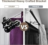 Harrms Harms Double Curtain Pole Black Extendable 76-222 cm Eyelet Rod view 3