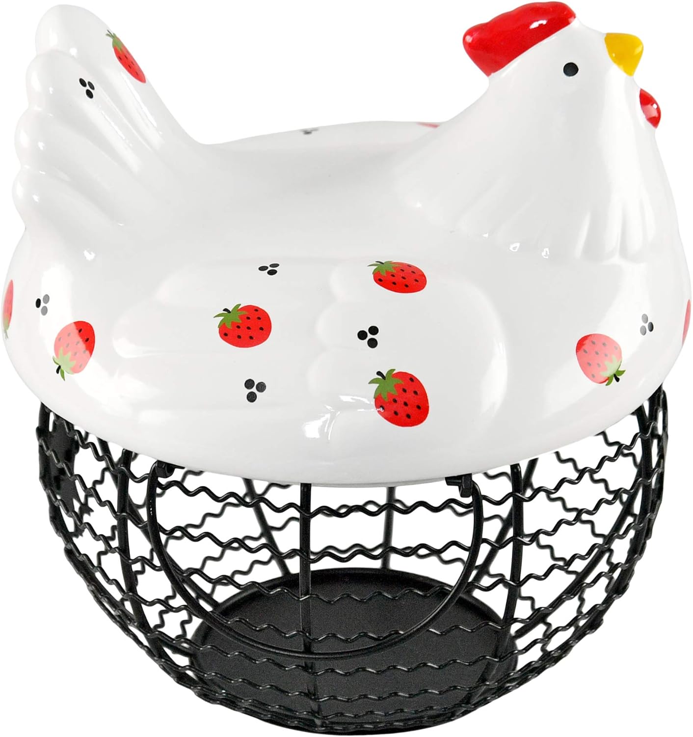 HOMEX Chicken Egg Basket for Egg Storage, Ceramic and Iron