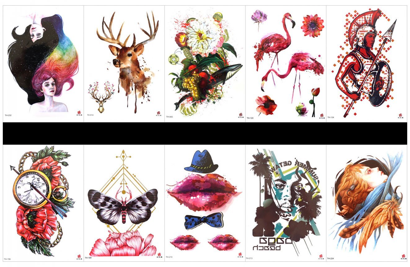 Spestyle 10pcs Tattoo Deer Tattoos Waterproof And Non Toxic