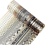 YUBBAEX 20 Rolls Washi Tape Set Black Gold Foil Print Decorative Tapes for Arts, DIY Crafts, Bullet Journals, Planners, Scrap
