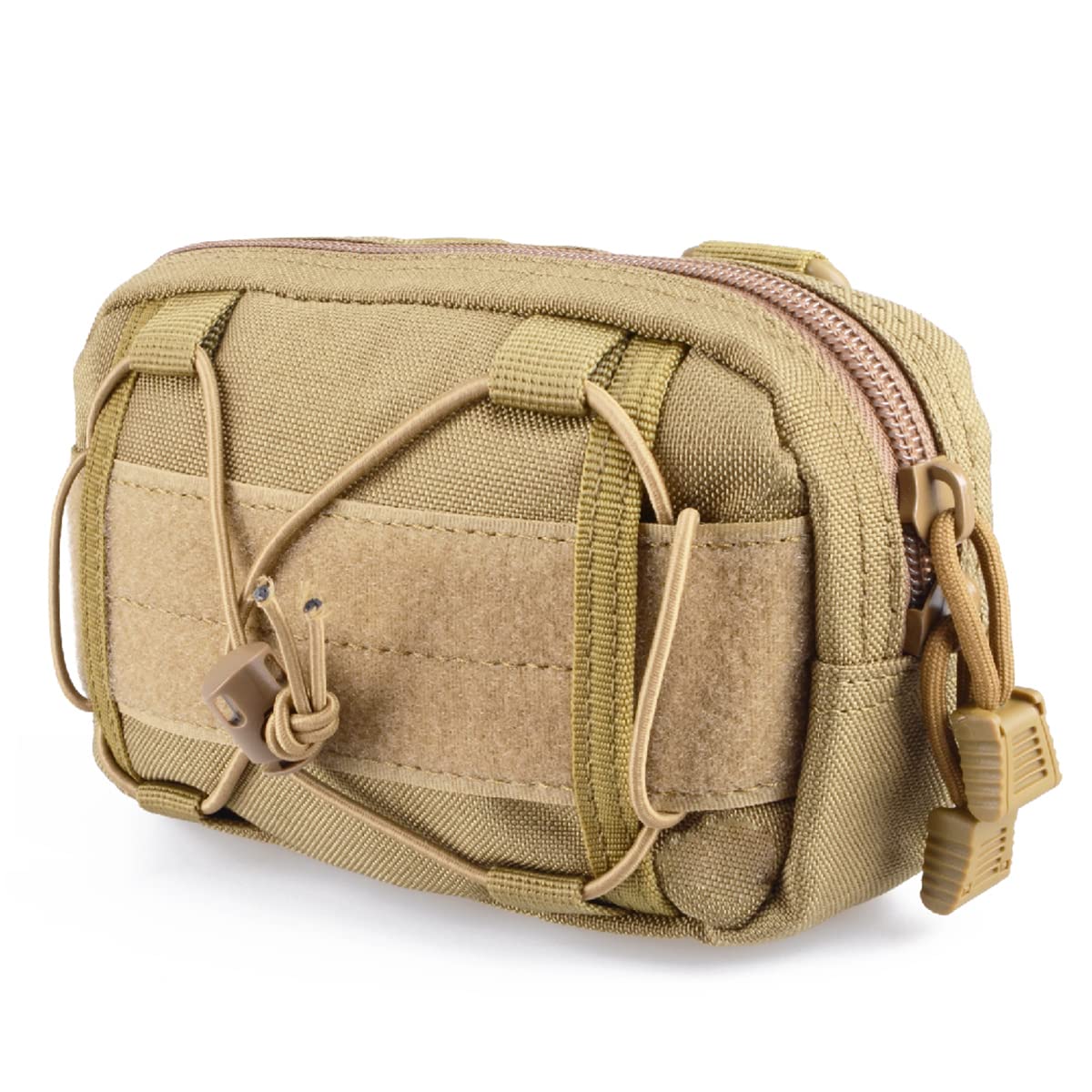 TRIWONDER Tactical Admin Molle Pouch - Military Molle Horizontal Belt EDC Utility Pouch (Khaki)