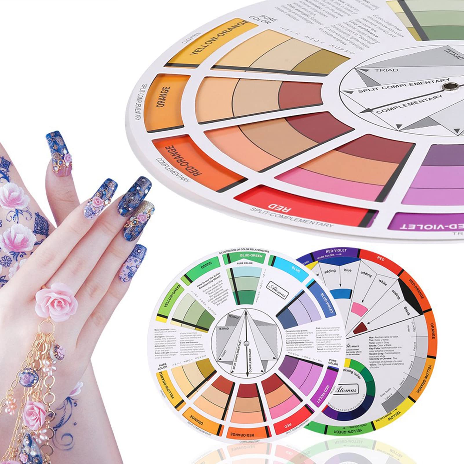TMISHION Color Wheel - Pocket Guide for Color Mixing, Learning Guide for Painting, 23.5cm