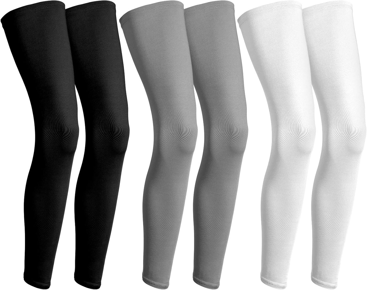 3 Pairs Full Compression Leg Sleeves UV Protection Outdoor Sports Cycling: Clothing