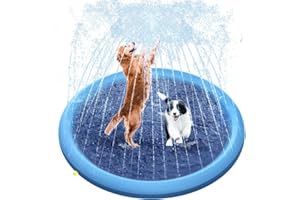 Raxurt Dog Pool, 150cm Anti-Slip Splash Sprinkler Pad for Dogs 0.65mm Thickened Durable Upgrade Bath Pool Pet Summer Outdoor 