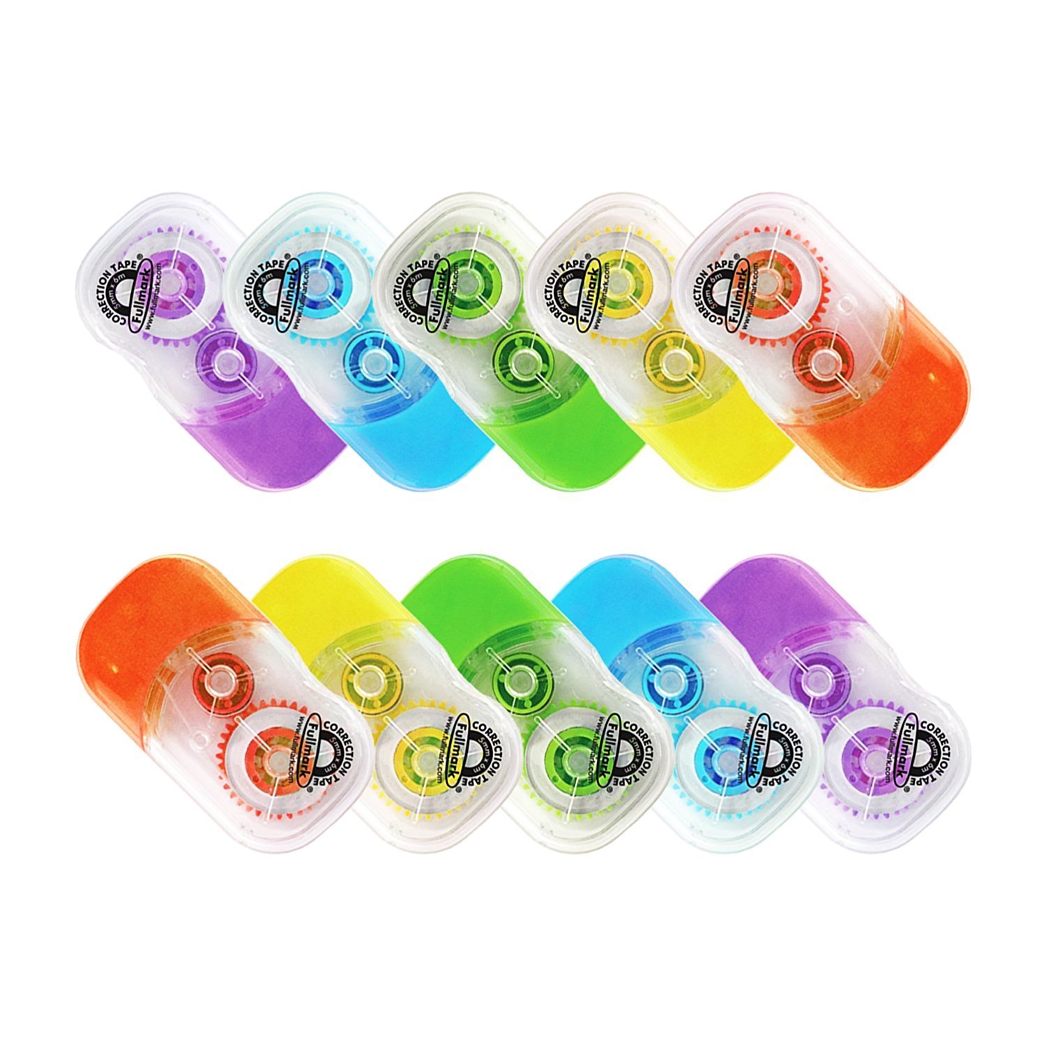 FULLMARK CORRECTION TAPE MODEL E, 5mm x 6m Each, 10pack (Assorted