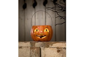 Bethany Lowe Designs - Happy Candy Corn Pumpkin Bucket Paper Mache Petite - TJ2323