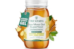 TrueSeaMoss Sea Moss Gel – Made in USA – 5-in-1 Formula – Wildcrafted Seamoss, Ashwagandha & Jarred Vegetables – Ashwagandha, Pack of 1 (Labels may Vary)