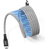 Magtame Magnetic USB C Cable, Coiled USB C to USB C Cable 60W(3A), 5ft Flexible USB C Cord, Nylon Braided Type C Fast Chargin