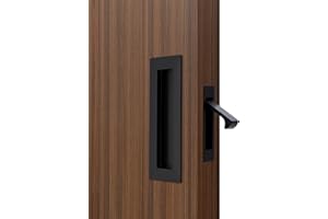 Dontay Sliding Pocket Door Handles, 304 Stainless Steel Non Locking Pocket Door Hardware, Recessed Flush Finger Pulls, Heavy Duty Edge Pull (1 Set, Matte Black, 6 Inch)