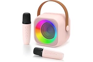 Jeefu Karaoke Machine for Kids, Toys for 3-12 Years Old Girls Gifts, Kids Karaoke Microphone Machine Toy, Best Fun Christmas Birthday Gifts for 5 6 7 8 9 10 11 Years Teens Girl Boys Pink 2 Mic