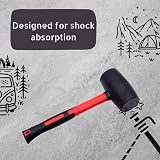Toolzone 32oz Rubber Mallet Fibreglass Handle Non-Slip Grip Red Black view 4