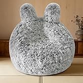 Aodenge Fluffy Bean Bag Chair for Kids Grey, with Plush Faux Fur Cover, 2.5FT Memory Foam Bean Bag Chairs for Teens & Kids, Ultra Soft Sofa for Living Room/Bedroom/Dorm.