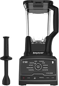Ninja Chef Countertop Blender with 1500-Watt Auto-iQ Base, 10 Pre-Sets, 10 Speeds, Dishwasher Safe 72-Ounce Pitcher, and 50 Recipe Booklet (CT805) (Renewed)