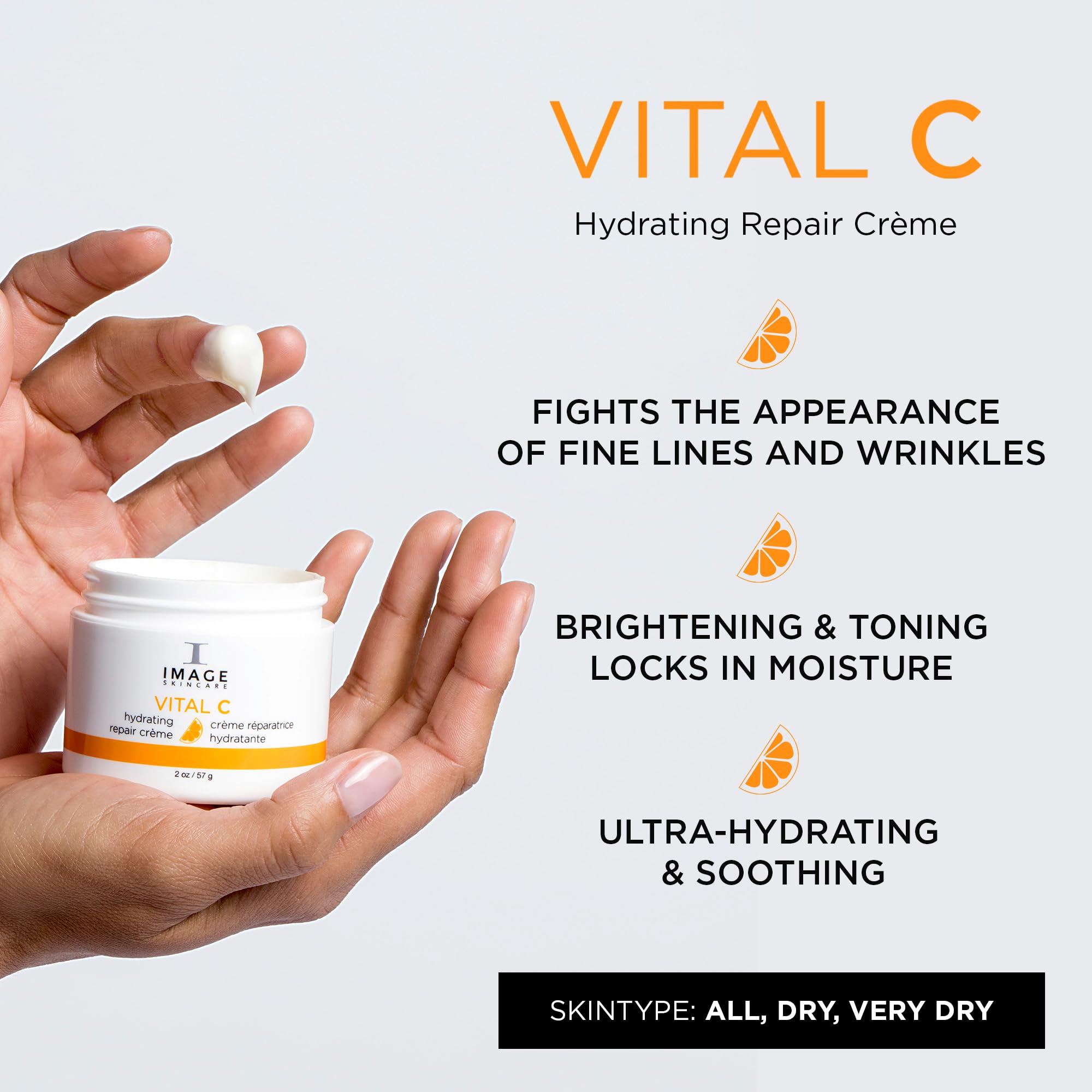 IMAGE Skincare VITAL C Hydrating Repair Crème, Face Night Cream Moisturizer with Hyaluronic Acid, for Dry Skin