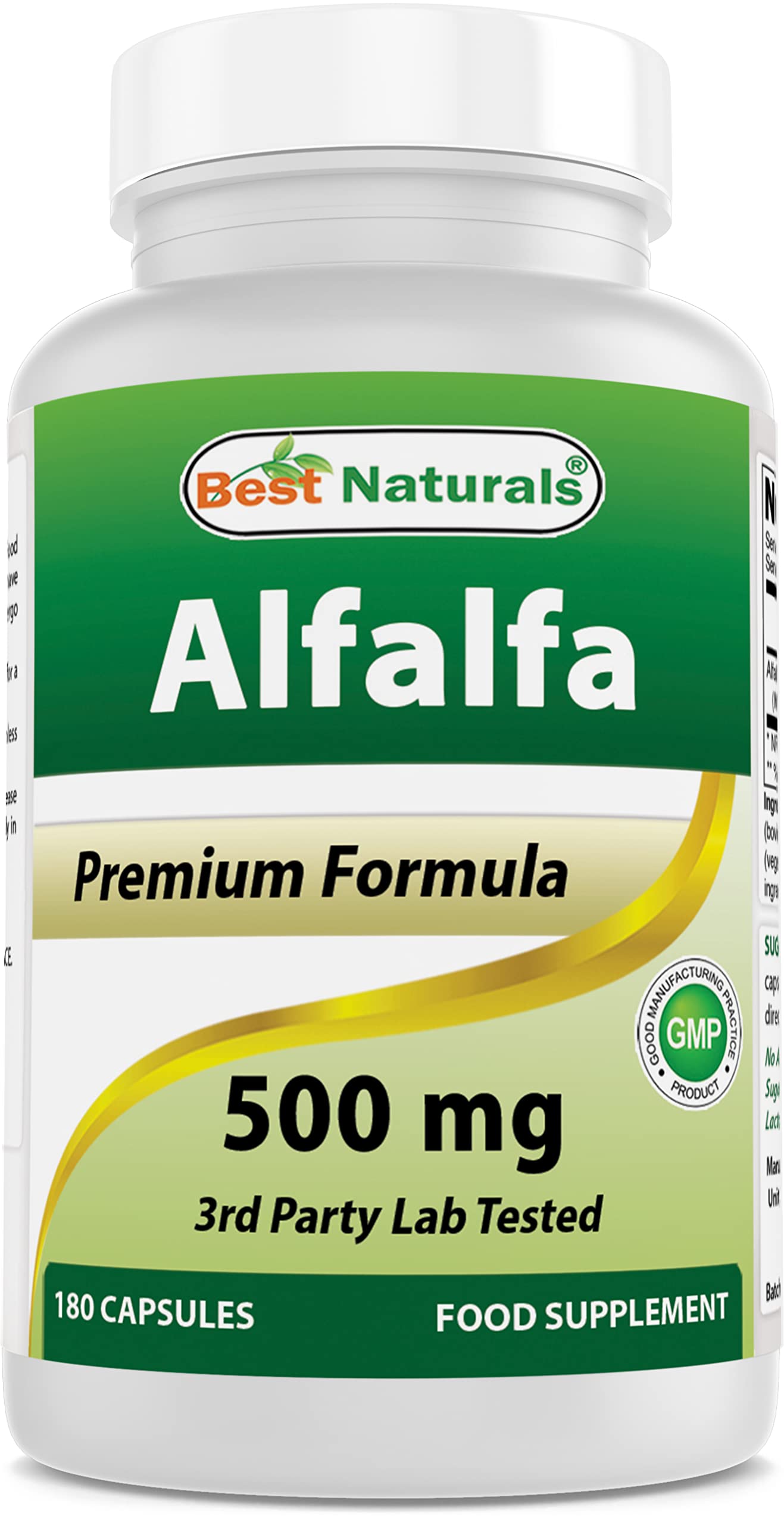 Best Naturals Alfalfa Green Super Food 500 mg 180 Capsules