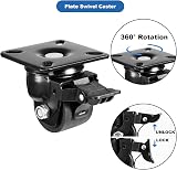 WB D WEIBIDA 2" Plate Swivel Caster Wheels Set of 4 Heavy Duty 2200lbs Nylon view 4